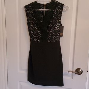 European mini black dress
